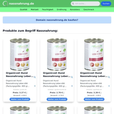 Screenshot nassnahrung.de