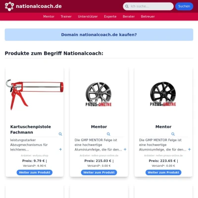 Screenshot nationalcoach.de