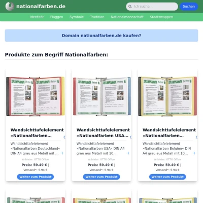 Screenshot nationalfarben.de