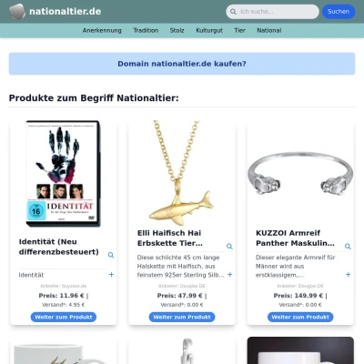 Screenshot nationaltier.de