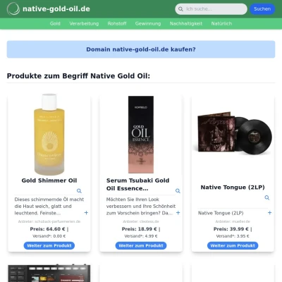 Screenshot native-gold-oil.de