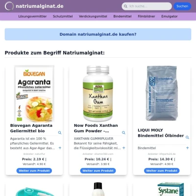 Screenshot natriumalginat.de