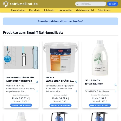 Screenshot natriumsilicat.de