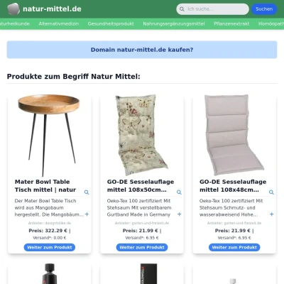 Screenshot natur-mittel.de