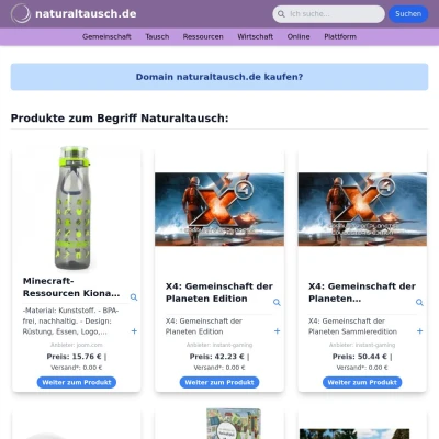 Screenshot naturaltausch.de