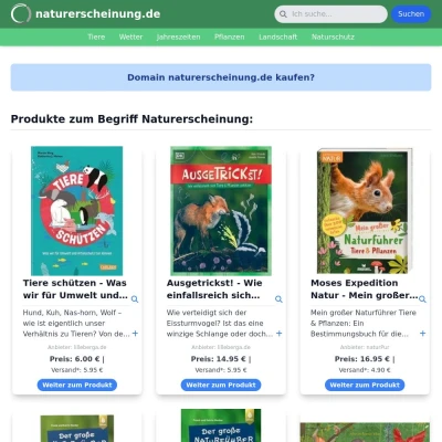 Screenshot naturerscheinung.de