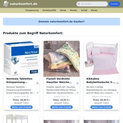 Screenshot naturkomfort.de