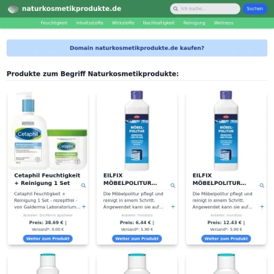 Screenshot naturkosmetikprodukte.de