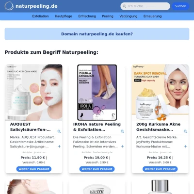 Screenshot naturpeeling.de