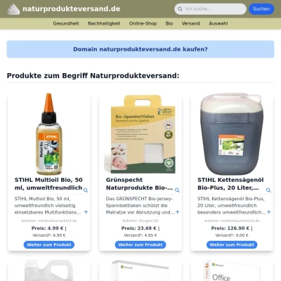 Screenshot naturprodukteversand.de