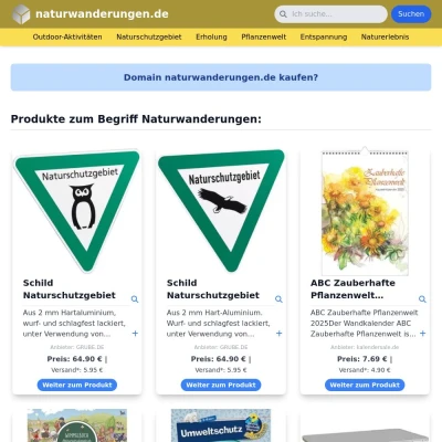 Screenshot naturwanderungen.de