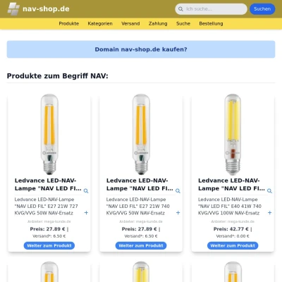 Screenshot nav-shop.de