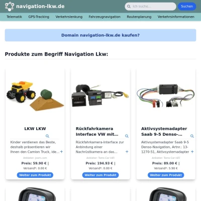 Screenshot navigation-lkw.de