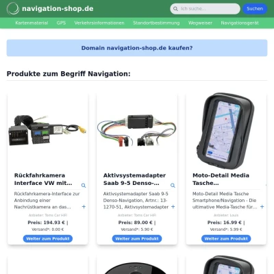 Screenshot navigation-shop.de