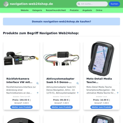 Screenshot navigation-web24shop.de