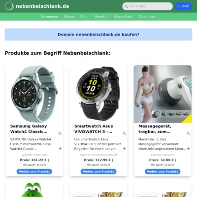 Screenshot nebenbeischlank.de