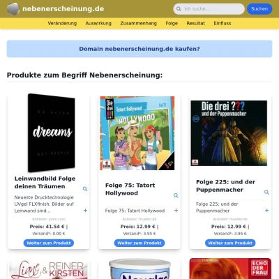Screenshot nebenerscheinung.de