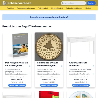 Screenshot nebenerwerbe.de