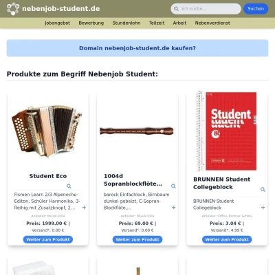 Screenshot nebenjob-student.de