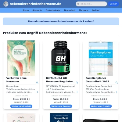 Screenshot nebennierenrindenhormone.de