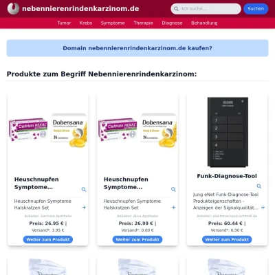 Screenshot nebennierenrindenkarzinom.de