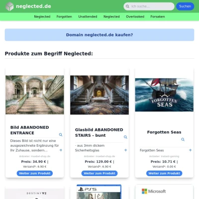 Screenshot neglected.de