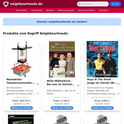 Screenshot neighbourhoods.de