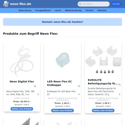 Screenshot neon-flex.de