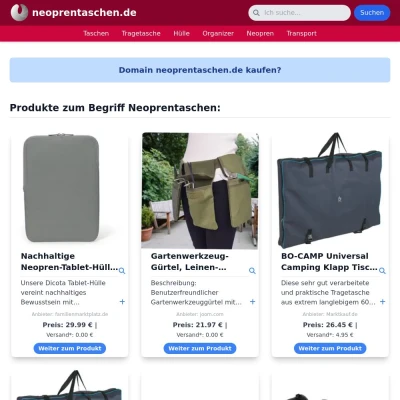 Screenshot neoprentaschen.de