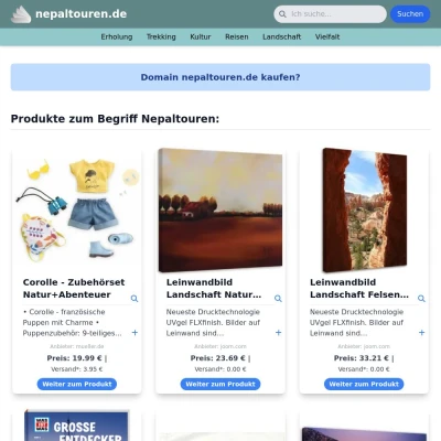Screenshot nepaltouren.de