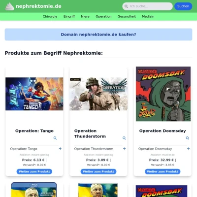 Screenshot nephrektomie.de