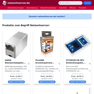 Screenshot networkserver.de