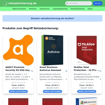 Screenshot netzabsicherung.de