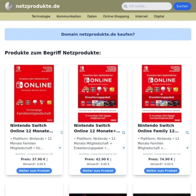 Screenshot netzprodukte.de