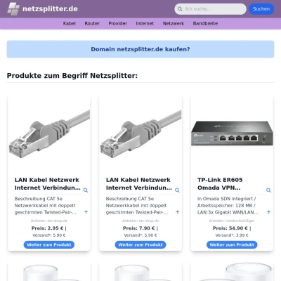 Screenshot netzsplitter.de