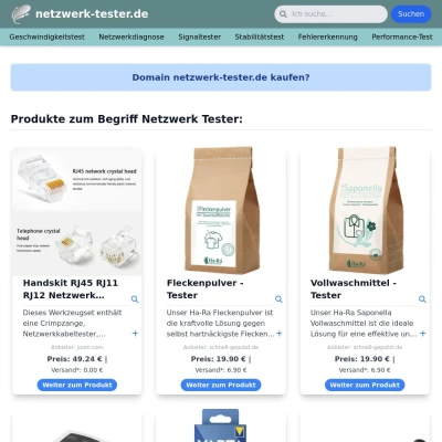 Screenshot netzwerk-tester.de
