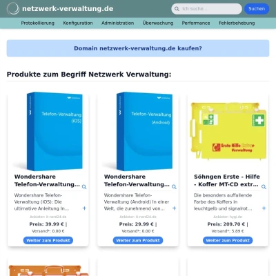 Screenshot netzwerk-verwaltung.de