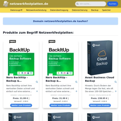 Screenshot netzwerkfestplatten.de