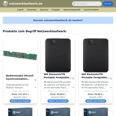 Screenshot netzwerklaufwerk.de