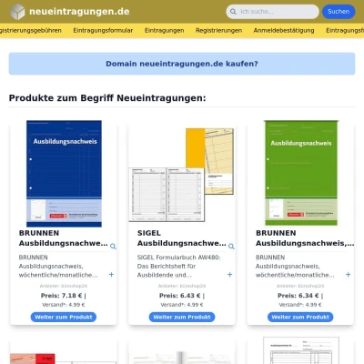 Screenshot neueintragungen.de
