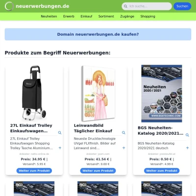 Screenshot neuerwerbungen.de
