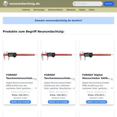 Screenshot neunundachtzig.de