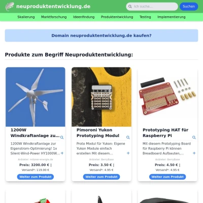 Screenshot neuproduktentwicklung.de