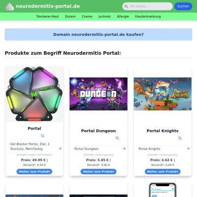 Screenshot neurodermitis-portal.de