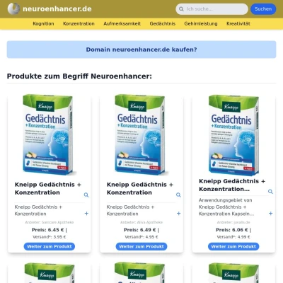 Screenshot neuroenhancer.de