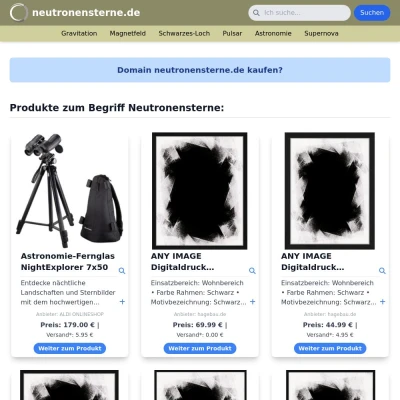 Screenshot neutronensterne.de