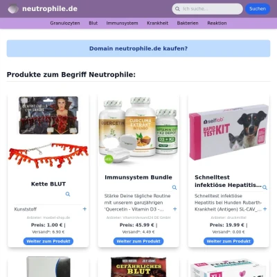 Screenshot neutrophile.de