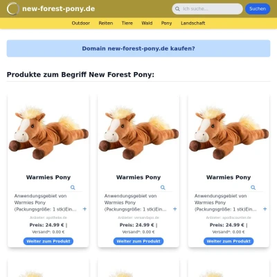 Screenshot new-forest-pony.de