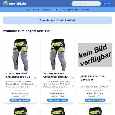 Screenshot new-tld.de