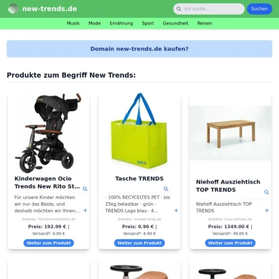 Screenshot new-trends.de